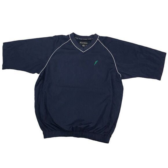 Foot Joy Men’s Golf Logo Performance Short Sleeve Pullover Rain Shirt Navy • M - Picture 1 of 7